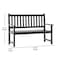 Flash Furniture Adele Patio Acacia Wood Bench, 2-Person Slatted Seat Loveseat for Park, Garden, Yard, Porch, Black LTS-0525-BK-GG - alternate 3